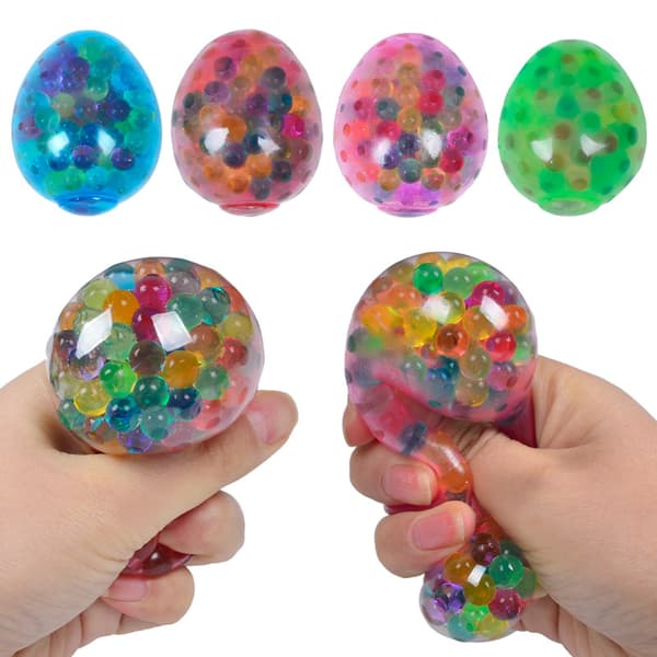 1/2/4-Pack Easter Egg Stress Toy - Squeezable Decompression Toys for Easter Egg Hunt, Easter Basket & Party Gifts (Random Color) 1-Pack