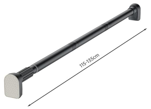 OBOSOE Sort teleskopstang rustfrit stål 115-135cm