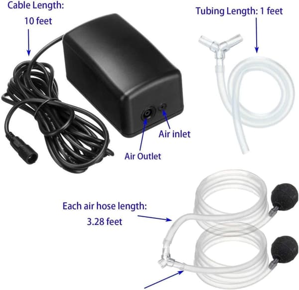 Solcellsdriven syrepump 2,5W – 3 lägen, för damm & akvarium