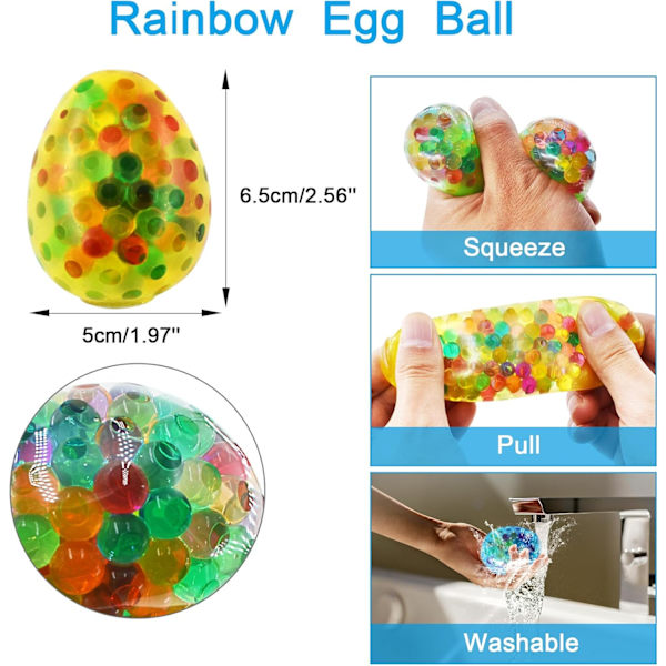 1/2/4-Pack Easter Egg Stress Toy - Squeezable Decompression Toys for Easter Egg Hunt, Easter Basket & Party Gifts (Random Color) 4-Pack