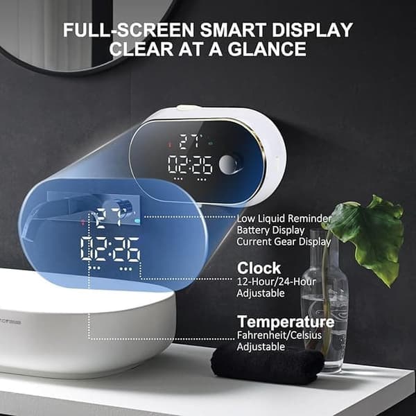 Automatisk sæbedispenser til flydende sæbe Berøringsfri sæbepumpe med LED-display