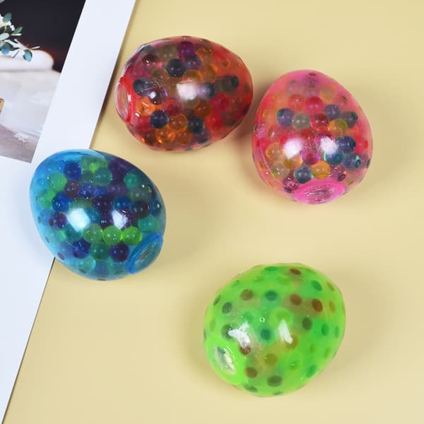 1/2/4-Pack Easter Egg Stress Toy - Squeezable Decompression Toys for Easter Egg Hunt, Easter Basket & Party Gifts (Random Color) 4-Pack