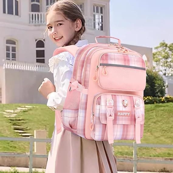 Cute School Backpack Large Capacity - Comfortable and Breathable Carrying System, Suitable for Elementary, Middle, and High School Students pink
