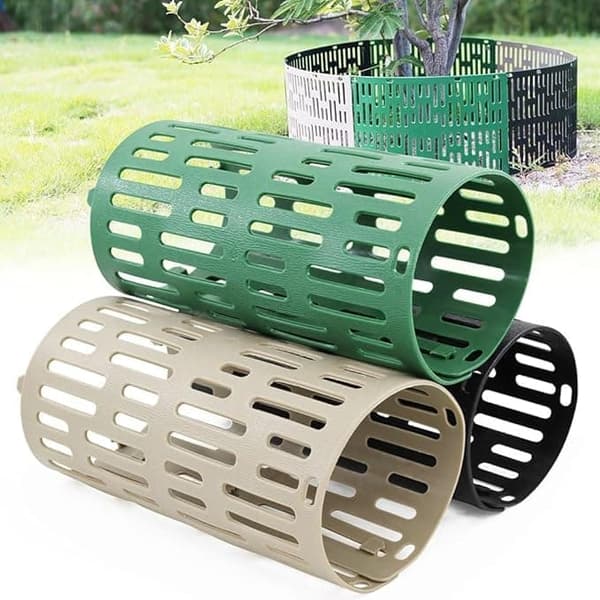 10-pack Växtskydd för Stammar – 33×20cm Skydd med Spänne, Stapelbart & Expanderbart Trädskydd black