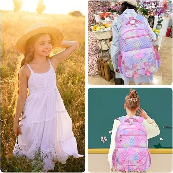 3-Piece School Backpack Set for Students - Backpack with Lunch Bag & Pencil Case, Comfortable and Breathable Carrying System for Daily Use blue