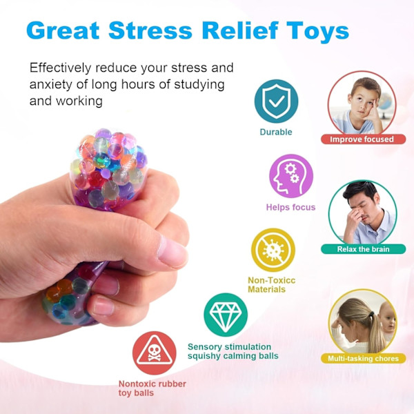 1/2/4-Pack Easter Egg Stress Toy - Squeezable Decompression Toys for Easter Egg Hunt, Easter Basket & Party Gifts (Random Color) 4-Pack