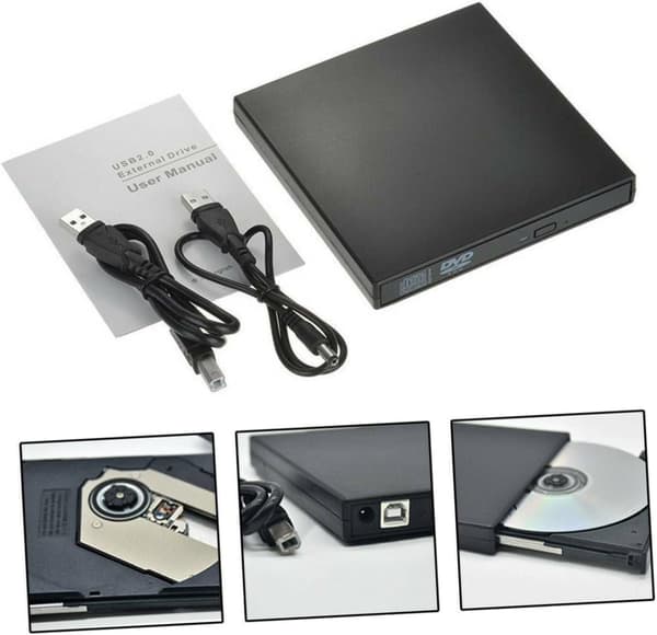 Ekstern DVD/CD-brænder – Slank, bærbar brænder & afspiller, Plug and Play