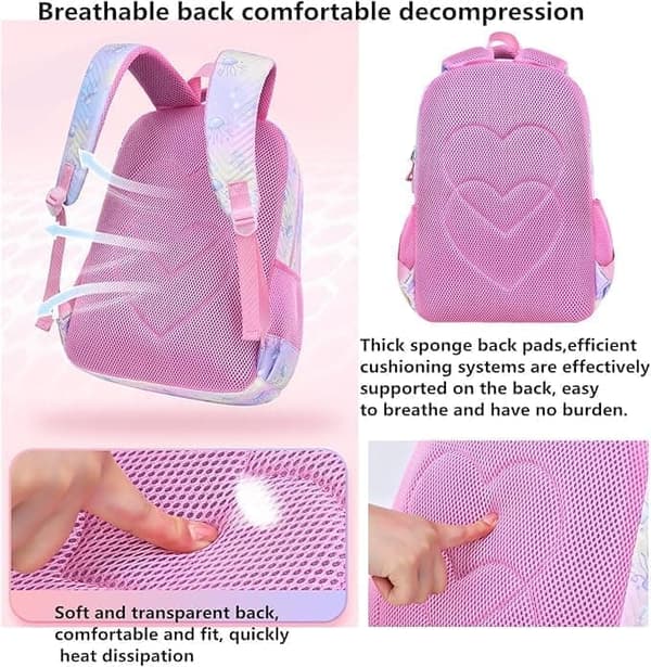 3-Piece School Backpack Set for Students - Backpack with Lunch Bag & Pencil Case, Comfortable and Breathable Carrying System for Daily Use blue