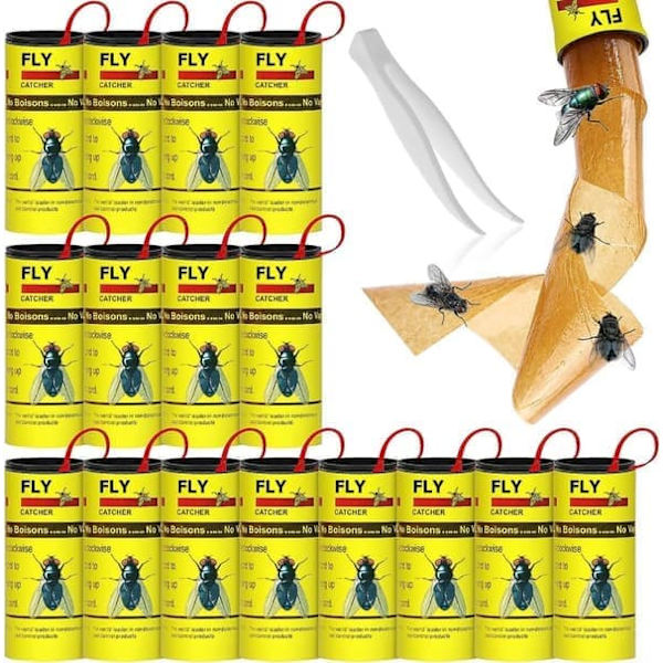 16-pack Flugfälla flugfångare flugpapper rulle