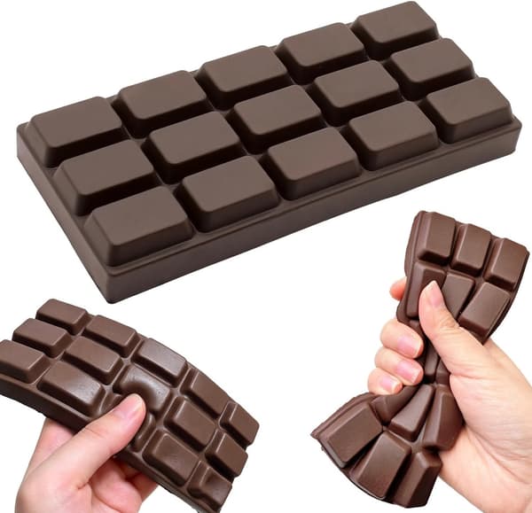 Chokolade Squishy - Blød Langsomt Tilbagevendende Klemmebold, Sensorisk Stresslegetøj til Børn & Voksne, Fidgetlegetøj til Afslapning