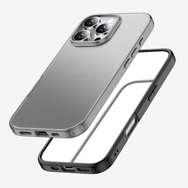 iPhone 16 Pro Max Skal - Armor Clear TPU Hård PC Telefonfodral Grå