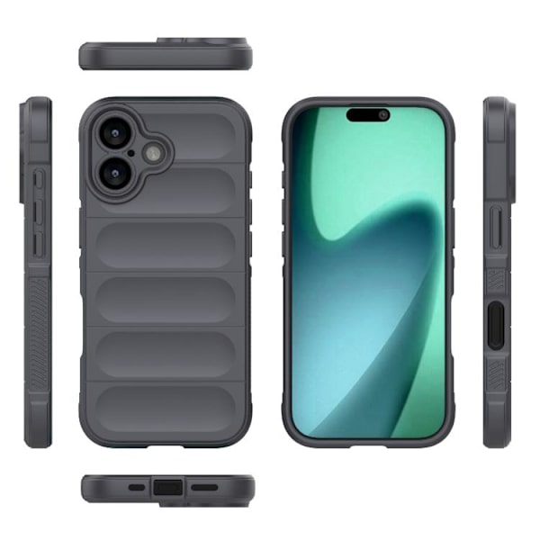 iPhone 17 Skal med Magic Shield TPU + Flanell Mörkgrå