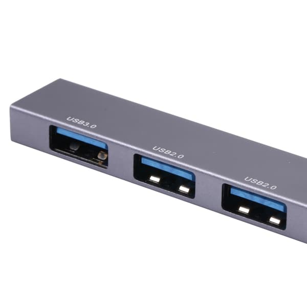889R USB Hane till Dubbel USB 2.0 + USB 3.0 Honadapter (Silver) - SuperSpeed 5Gbps, Plug & Play
