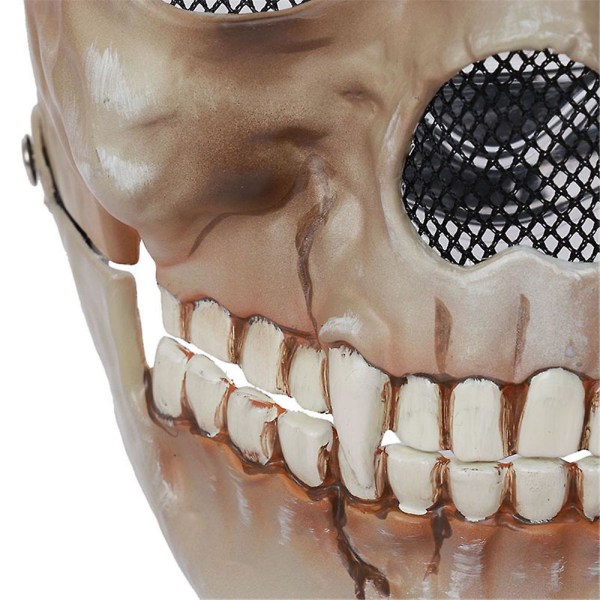 Halloween Moving Mouth Skull Mask Fancy Dress Up Skeleton Cosplay Skräckmask Party Prop