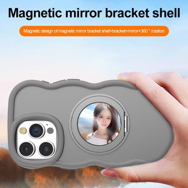 iPhone 16 Pro Spegelhållare MagSafe Skal Grå