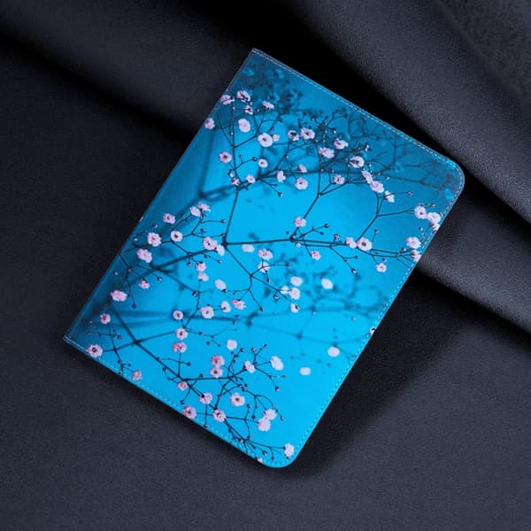Samsung Galaxy Tab A9+ / A11+ Färgad Läderfodral Plommonblomma