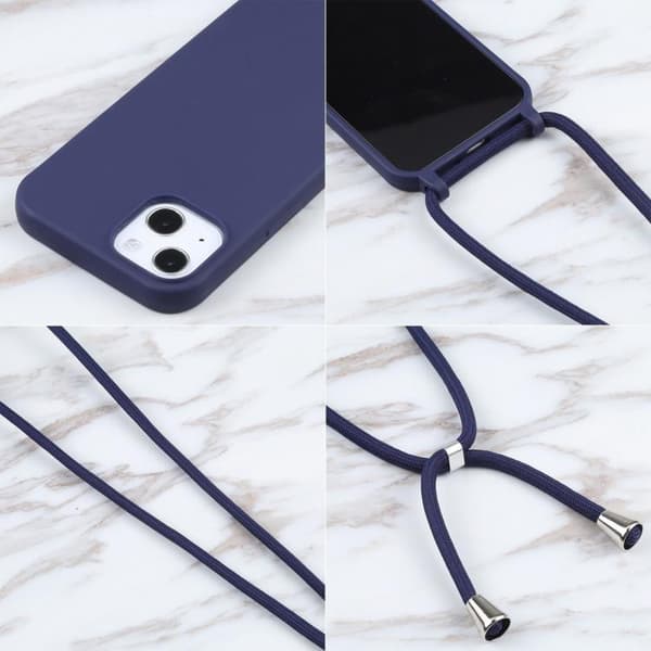 iPhone 18 Pro Max / iPhone 17 Pro Max Skal - Candyfärger med Lanyard Mörkblå