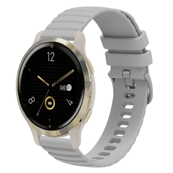 För Garmin Venu 2S 18 mm vågigt prickigt enfärgat watch Gray