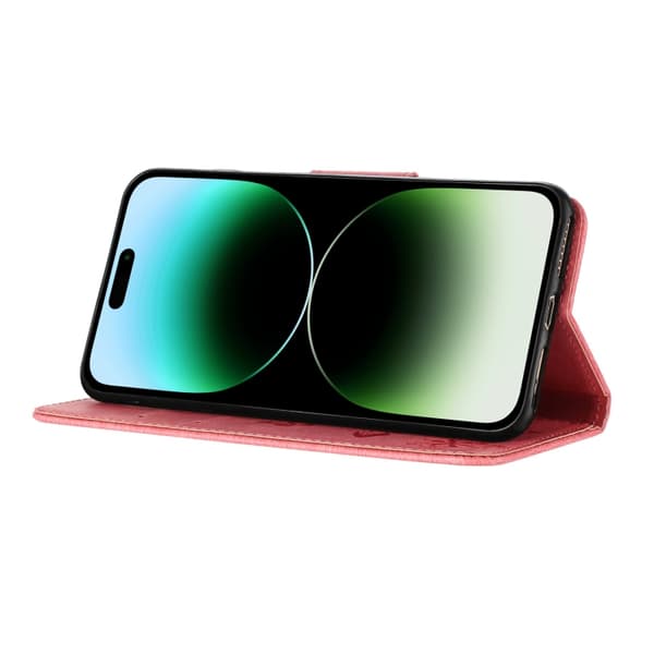 Redmi Note 14 5G - Flip Läderfodral med Fjärilsprägling Rosa