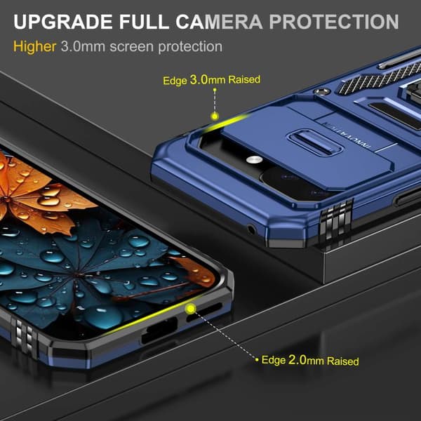 för Pixel 9a Skal med Armor PC + TPU Kameraskydd Marinblå