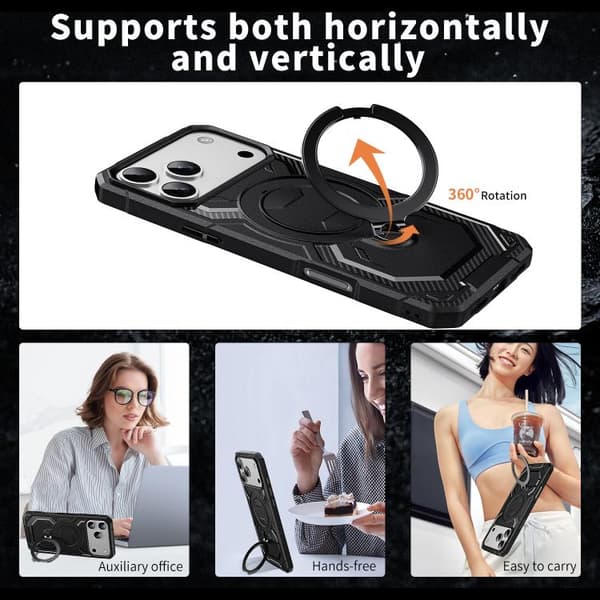 iPhone 18 Pro Max / iPhone 17 Pro Max Frostad MagSafe Skal Svart