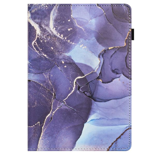 Samsung Galaxy Tab A9 / A11 Marble Litchi Läderfodral Grå