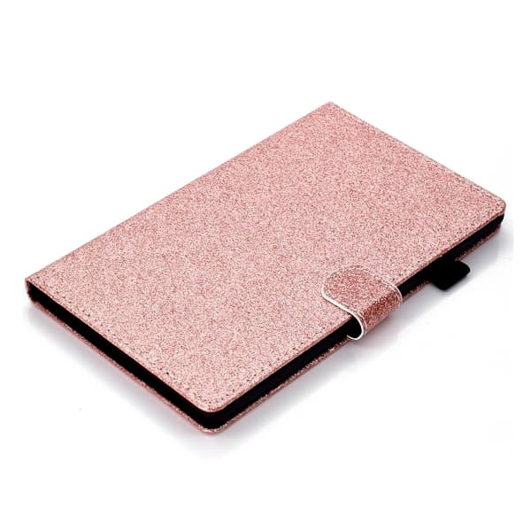 Samsung Galaxy Tab A9 / A11 Glittrig PU Tabletfodral med Sömn/Väckfunktion Roséguld