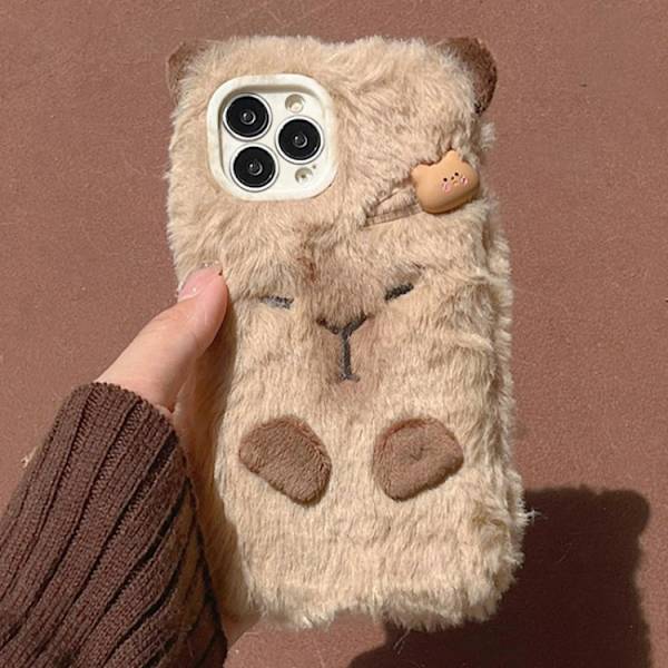 iPhone 16 Pro 3D Capybara Plush Skal - Full Coverage Skydd för Din Telefon