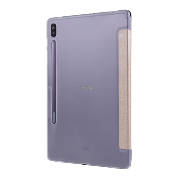 Samsung Galaxy Tab S8+/S7+ Silk Textur Flip Läderfodral Guld