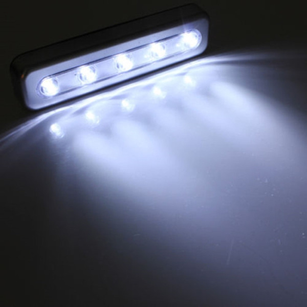 5 LED-lampor med starkt ljus, lång touch-lampa, LED-nattlampa (svart)