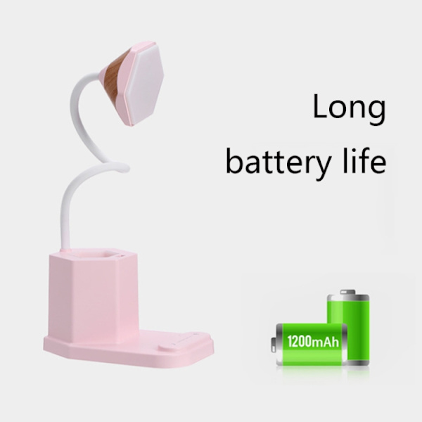 QB-1 Multifunktionell pennbordslampa USB Ögonskydd Lärande Sängbordsläsningsbordslampa (Vit)