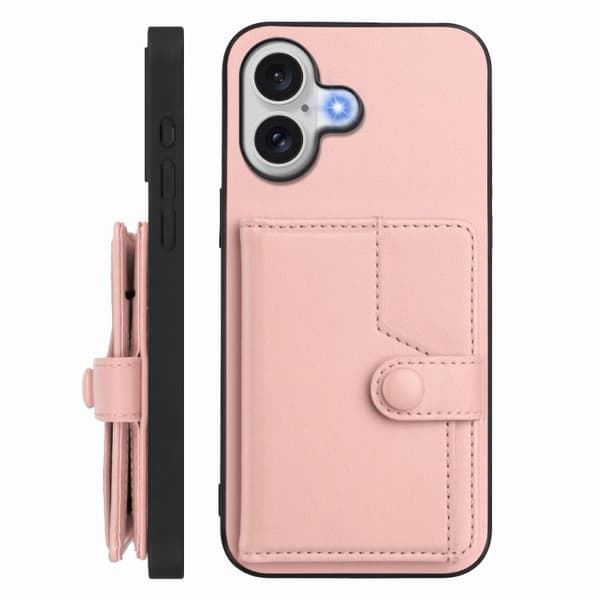 iPhone 17 Skal med RFID-säkerhet och kortfack Rosa