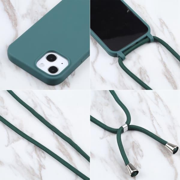 iPhone 18 Pro Max / iPhone 17 Pro Max Skal - Candyfärger med Lanyard Mörkgrön