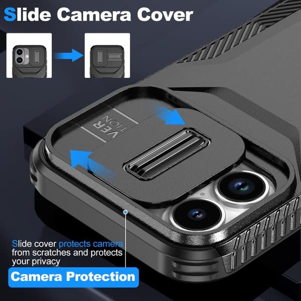 iPhone 17 Skal med Glidande Camshield Svart