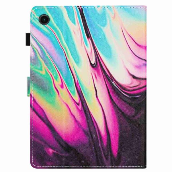 Samsung Galaxy Tab A9 / A11 Smart läderfodral med marmor mönster Rosablå