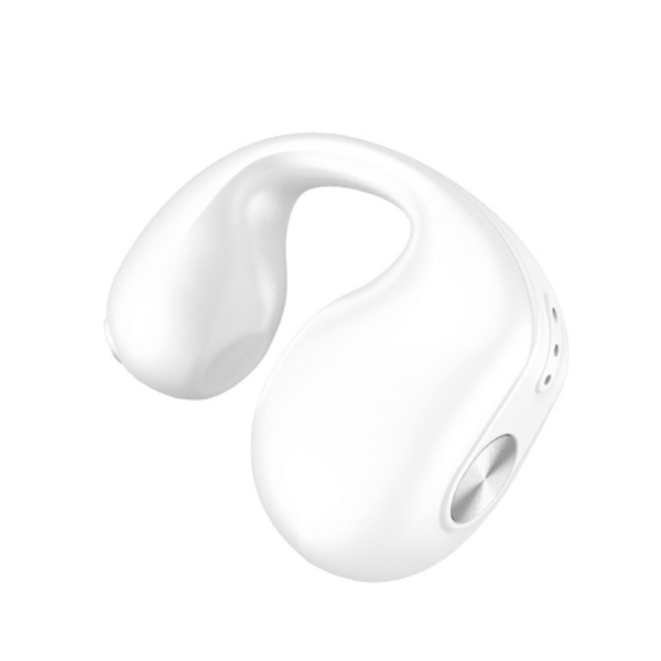 Enkel öronbenledning Bluetooth-hörlur In-Ear Wearable Running Sports Mini Vit
