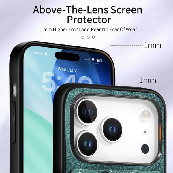 iPhone 17 Pro Max Retro Skinnkänsla Ringkortskal Grön