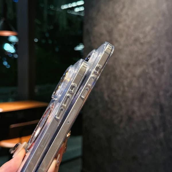 iPhone 16 Pro Max Glitter Powder MagSafe Skal med Linsskydd Svart