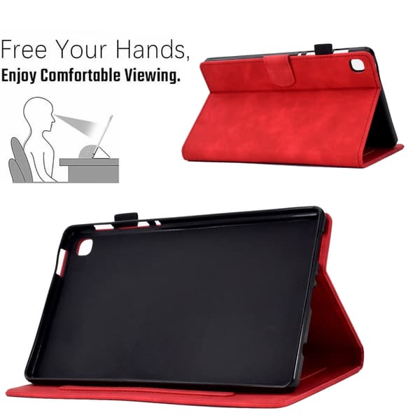 Samsung Galaxy Tab A7 Lite T220 Prägad Smile Flip Läderfodral Röd