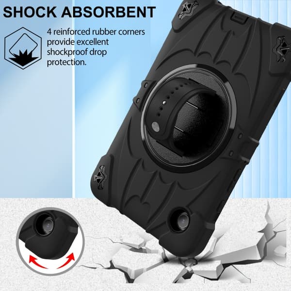 Samsung Galaxy Tab A9 / A11 Bat Hand Grip Ställ Svart
