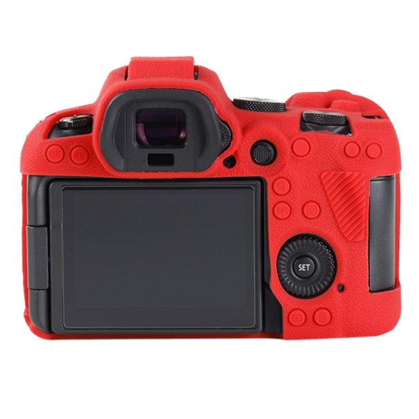 Mjukt silikonfodral med litchikonsistens för Canon EOS R6 Mark II Röd