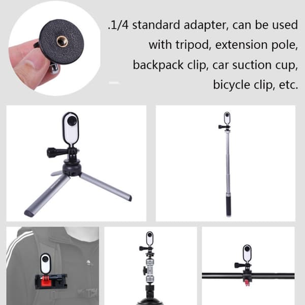 Sunnylife för Insta360 GO / DJI Osmo Action / GoPro Mount Bracket Stabilisator Aluminiumlegering Mini Tripod