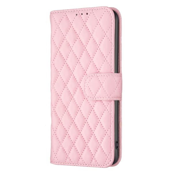 Redmi Note 14 5G - Diamantmönster Plånboksfodral i Läder Rosa