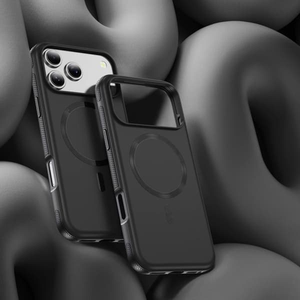 iPhone 18 Pro / iPhone 17 Pro Skal med Imitation Original CD Textur Magsafe PC Hybrid TPU Svart
