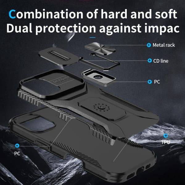 iPhone 17 Skal med Sliding Camshield Holder Svart