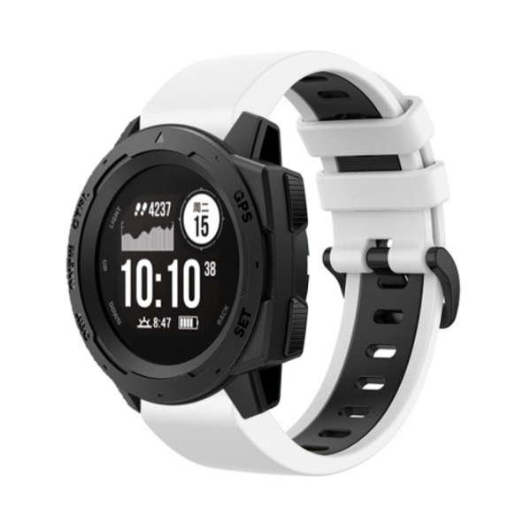 För Garmin Instinct 2S 22 mm silikon watch i två färger White-Black