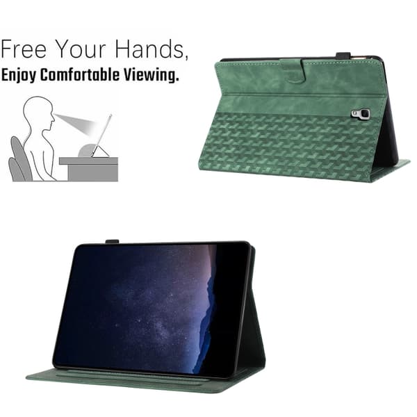 Samsung Galaxy Tab A 10.5 T590 Prägad Läder Smart Fodral Grön