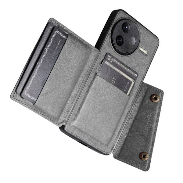 Redmi K80 - Dubbelspänne Kortfack Magnetiskt Mobilskal Grå