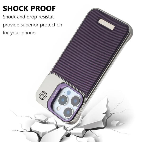 iPhone 16 Pro Max Frameless Kolfiber Skal med PC MagSafe Purpur