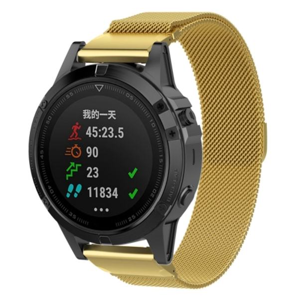 För Garmin Fenix ​​7X Milanese watch Gold